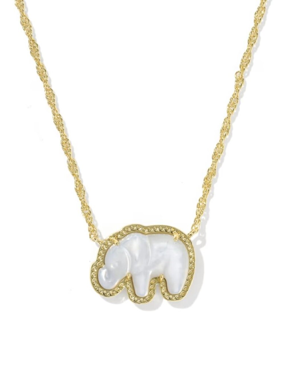 Elephant Gold Short Pendant Necklace
